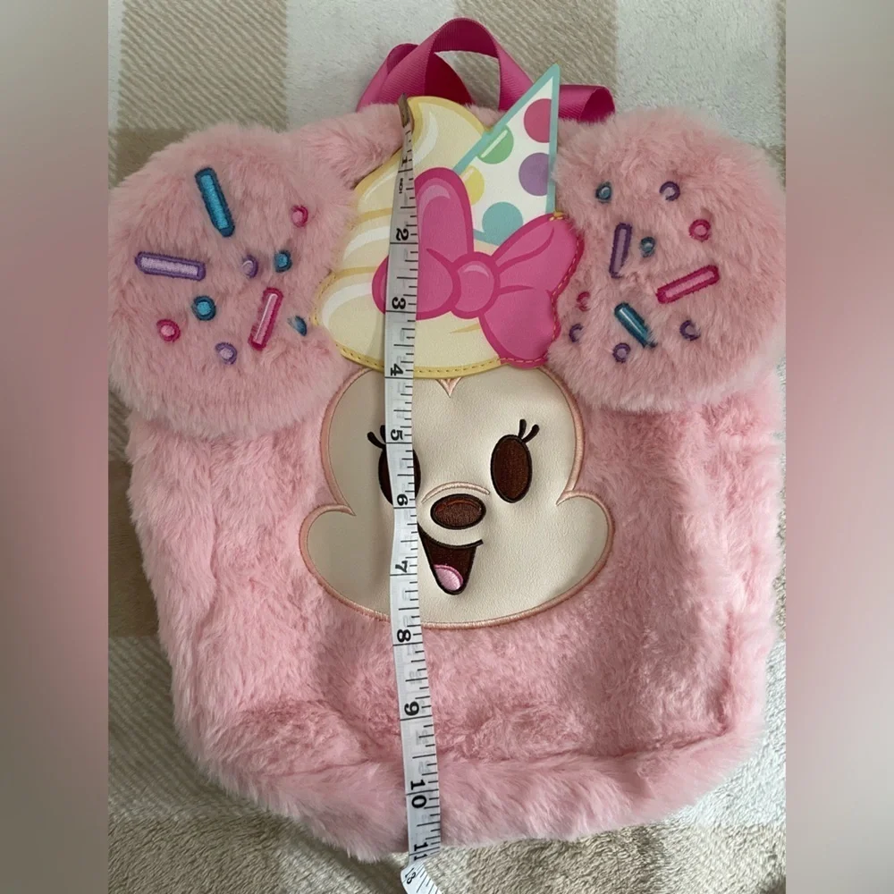 EUC Disney Munchlings Series 1 Minnie Mouse Furry Mini Backpack 9x10x4 inches